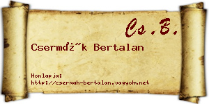 Csermák Bertalan névjegykártya