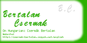 bertalan csermak business card